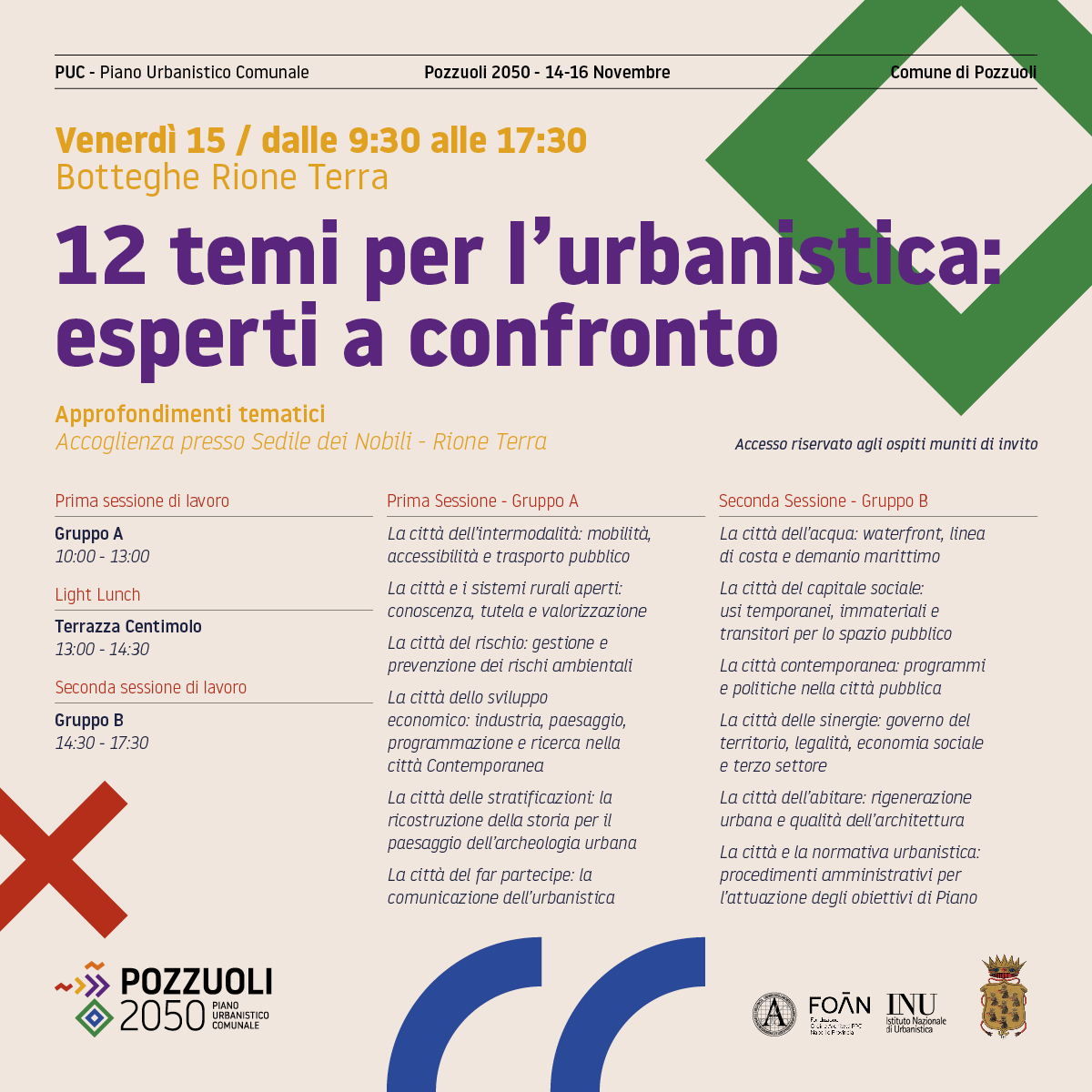 12 TEMI PER L’URBANISTICA: ESPERTI A CONFRONTO – TAVOLO TECNICO